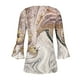 thumbnail image 5 of ICHUANYI Clearance Women's Casual Trumpet 3/4 Sleeve Printed Buttoned Basic Ruched Corset Tunic Tops Pleated T-shirts Blouses(Gray, XL) ICHUANYI WER2023080902076, 5 of 5