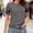 Black, variant on Women's Polka Dot Puff Sleeve Blouse Round Neck Ruched Cuff Short Sleeve Casual Tunic Top Lightweight Loose Fit for Summer Purple S