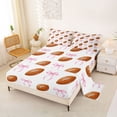 thumbnail image 2 of Erosebridal Girls Brown Football Full Size Sheets 4-Piece,Kids Teens Sport Rugby Ribbon Bow Tie Bed Sheets,Lightweight Room Decor, 2 of 5