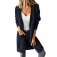 thumbnail image 1 of Suéter PRETTYGARDEN de manga larga azul marino talla S oversize, 1 of 8