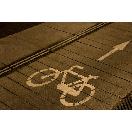 Unisex Street Bikes - LAMINATED POSTER Street Bike Path Walk Lane Bike Bicycle Trail Poster Print 24 x 36