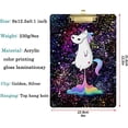thumbnail image 3 of FMSHPON Galaxy Space Abstract Unicorn Clipboard Hardboard Wood Nursing Clip Board and Pull for Standard A4 Letter 13x9 inches, 3 of 5