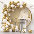 thumbnail image 1 of 60 Kit Globos Metalicos Blanco Dorados Decoración Cumpleaños DORADO, 1 of 5