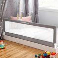 thumbnail image 1 of 71" Toddler Bed Rails, Swing Down Extra Long Bed Bumper Sleep Bedrail Safety Side Guard Fits for 4.72" to 11.81" Thickness Mattresses, 1 of 8