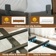 thumbnail image 7 of Homieasy Full Size Bed Frame with Sliding Doors Headboard, Platform Bed Frame with Power Outlet & LED Light, Ample Storage, Modern Bed Frame for Bedroom, Dorm Room, 85"L x 55"W x 43.3"H, Black, 7 of 7