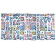 thumbnail image 7 of Yayeee Kitchen Curtains Tier Set of 2 Light Filtering 57"x36" Over Sink Window Panels, Blue Retro Pattern, 7 of 7