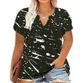 thumbnail image 2 of Plebaso XL-5XL Womens Tops Short Sleeve Plus Size Shirts Women's V Neck Graphic Tees Tunic Blouses, 2 of 5