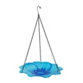 thumbnail image 7 of Hvmvliv Bird Feeders For Outdoors Hanging Glass Bowl Bird Bath and Feeder with Flower Decoration for Outdoor Garden, Patio, Yard Blue, 7 of 7
