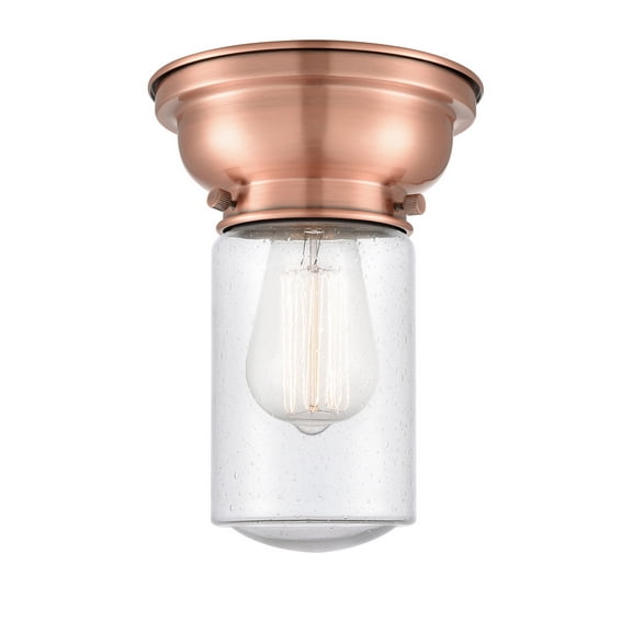 Innovations 623-1F-AC-G314-LED Dover 1 Light 8 inch Flush Mount, Antique Copper