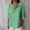 Green, variant on 3/4 Sleeve Button Down Shirts for Women Gingham Plaid Striped Tops V Neck Casual Trendy Loose Blouses Blue