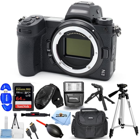 Nikon Z 6II Mirrorless Digital Camera (Body Only) 1659 International Model + 64GB + Flash Bundle