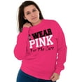 thumbnail image 3 of I Wear Pink For The Cure Warrior Women Plus Size Crewneck Sweatshirt Brisco Brands 4X, 3 of 5