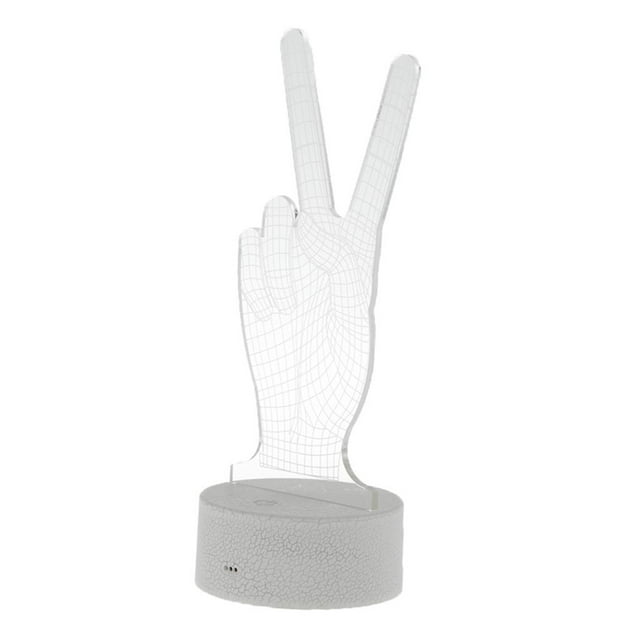 3W Finger Yes Night Light Acrílico Visual Lámpara Decoraciones Style03 Estilo03 Zulema Luz de noche de acrílico óptico 3D