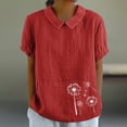 thumbnail image 2 of My Orders Lightweight Tops & Blouses Summer Blouses for Women 2025 Cotton Basic Tees Fitted Pack Womens Tops Dressy Casual Short Sleeve Zipper My Orders Placed By Me, 2 of 4