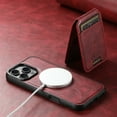 thumbnail image 3 of Dteck 2 in 1 Detachable Magnetic Wallet Compatible with iPhone 16 Pro Max Case with Card Holder Faux Leather Men Women Kickstand Compatible with MagSafe Accessories, Red, 3 of 9