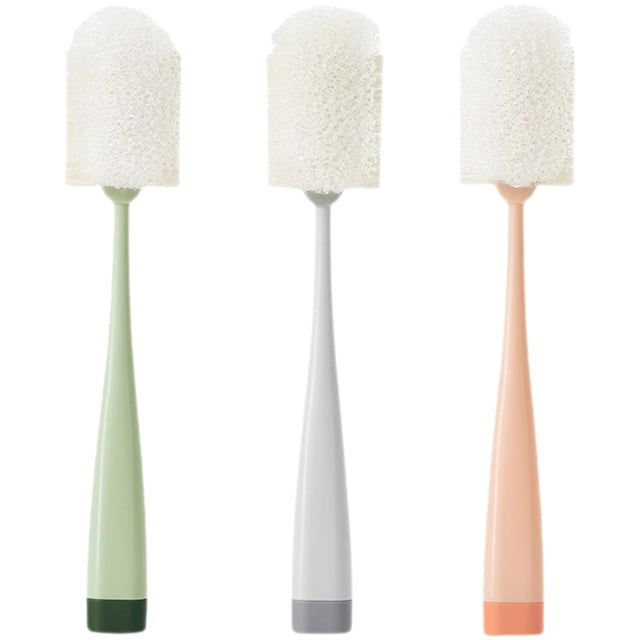 3pcs cepillos de botella de limpieza cepillo reutilizable cepillo de lavado de botella de mango largo