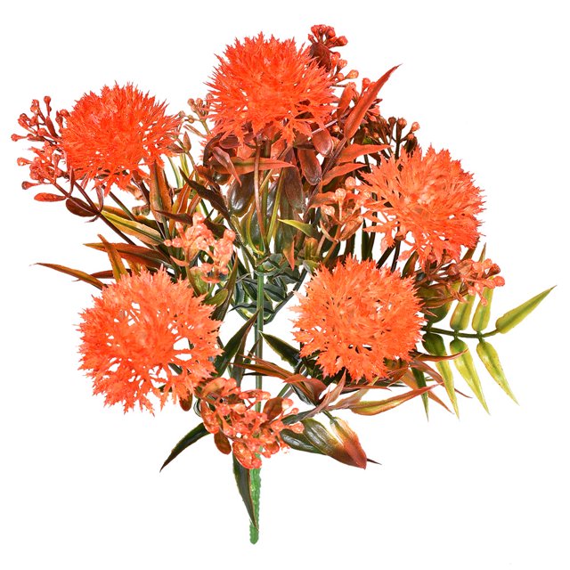 Worallymy Ramo de flores artificiales de 6 cabezas Bola de simulación Ramo de flores Hogar Decoración floral falsa de plástico Rojo Worallymy JD735804259