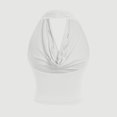 thumbnail image 4 of Women Halter Top Sexy Backless Tank Tops Cowl Neck Summer Going Out Outfits Cami Tops (M,White), 4 of 7