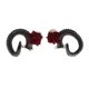 thumbnail image 1 of Cuerno de Artificial Cuernos de Cabra Halloween Cosplay Demonio Diadema Malvada Negro CUTICAT Diadema de pelo gótico, 1 of 8
