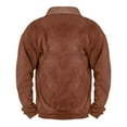 thumbnail image 4 of Men's Solid Color Vintage High Neck Half Zip Henley Sweatshirt, Long Sleeve Sports Pullover for Retro Style,Brown,L, 4 of 4