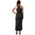 thumbnail image 2 of Peach Couture Racerback Summer Maxi Dress Striped Solid Sundress (Small, Striped Black Grey), 2 of 2
