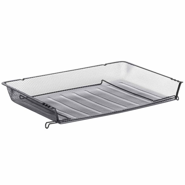 Deluxe Mesh Stacking Side Load Tray, 1 Section, Legal Size Files, 17" X