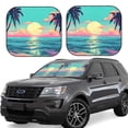thumbnail image 1 of Fotbe Retro Palm Beach Sunset Juego de 2 Piezas de Parasoles para Parabrisas | Bloqueador Solar para Auto | Accesorios Plegables para Protección Solar Interior-Small, 1 of 6