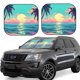 thumbnail image 1 of Balery Retro Palm Beach Sunset Parasol para parabrisas de coche de 2 piezas | Parasol plegable para parabrisas delantero de coche para la mayoría de sedanes-Small, 1 of 6