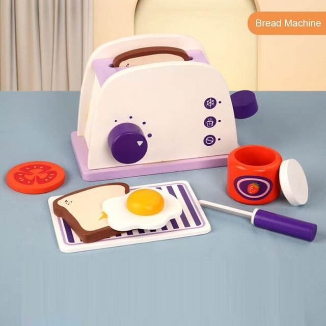 Jouets de Cuisine en Bois Simulation Machine à Pain Machine à Café Jouet Éducatif pour Enfants