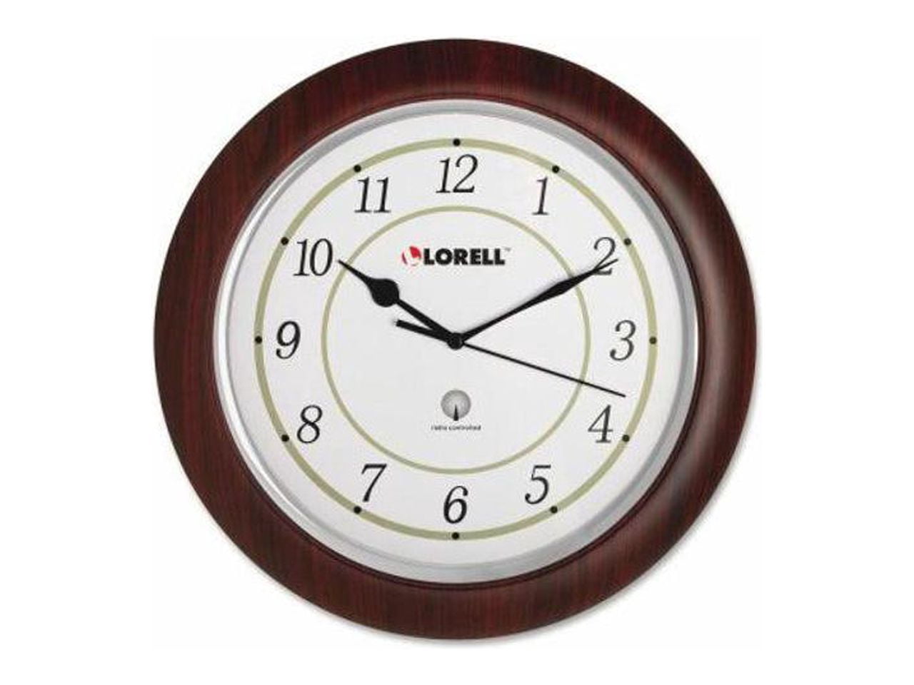 Lorell Wall Clock Arabic Numerals 13-1/4" White Dial/Woodgrain 60986