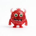 thumbnail image 3 of Red Glitter Monster Squishy Stress Toy with Stretchy Material, 1-Pack, Red with Green Eyes and White Horns, for Kids and Adults, Squeeze Toy, 3 of 3