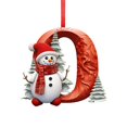thumbnail image 2 of A‑Z Snowman 26 Letter Christmas Tree Ornaments, 2D Flat Acrylic Hanging Initial Ornament Pendants, Red Snowman Alphabet Decor for Xmas Party Holiday Decoration, 2 of 6
