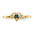 thumbnail image 4 of Primal Gold 14 Karat Yellow Gold Synthetic Alexandrite Birthstone Heart Ring, 4 of 7