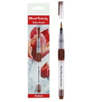Mimik Kolinsky Synthetic Water Brush, Medium Round 4 mm - Handmade in Germany, Watercolor Brushes with Highly Absorbent Bristles, See-Through Water Reservoir, Perfect for Ink & Watercolor On-the-Go