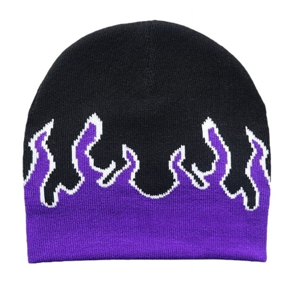 Dsseng Y2K Beanies Knit Beanie Hat Flame Beanie Flame Skull Cap Skullies Beanie