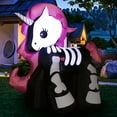thumbnail image 1 of Costway 5.5 FT Halloween Inflatable Skeleton Unicorn Blow Up Yard Decoration, 1 of 10
