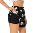 thumbnail image 3 of Lsque Rose Flowers Printed Women's Running Shorts with Liner Pockets,Elastic Quick Dry Workout Athletic Gym Yoga Shorts,Womens High Waist Shorts-Medium, 3 of 9