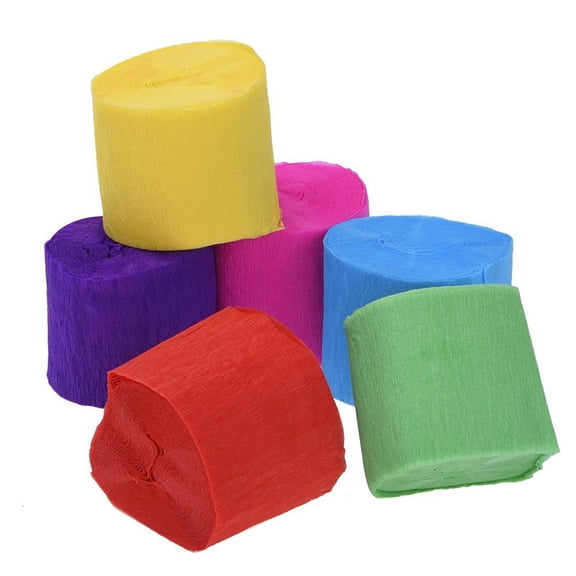 ORDDIART Crepe Paper Roll Assorted Color for Party and Wedding Decorations 6Pcs