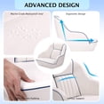 thumbnail image 7 of Folding Backrest Captain Bucket Pontoon Boat Seat, Comfort Cushioned Cabin Chair for Marine Vessel Interior Decoration, White Blue, 7 of 7