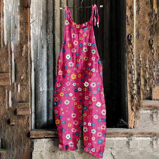 Styesk Pantalon pour Femmes Salopette Décontractée Sans Manches à Imprimé pour Dames Combinaison Pantalon Combinaison