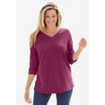 thumbnail image 2 of Woman Within Plus Size Three-Quarter Sleeve Thermal Sweatshirt, 2 of 6