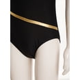 thumbnail image 6 of Xnihocha Kids Girls Metallic Ice Skating Set Gymnastic Yoga Ballet Dance Bodysuit Leotard with Gold&Black 12, 6 of 7