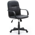thumbnail image 1 of Hodedah Chaise de Bureau Pivotante à Hauteur Réglable à Mi-Hauteur en Cuir PU Noir, 1 of 7