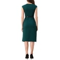 thumbnail image 3 of INSPIRE CHIC Robe Élégante pour Femmes Manches Courtes Ceinturée Robe Fourreau m Bleu Vert, 3 of 6