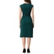 thumbnail image 3 of Vestido elegante de mujer con mangas de capucha y cinturón para trabajar, vestido tipo sheath en azul y verde, talla S, 3 of 6