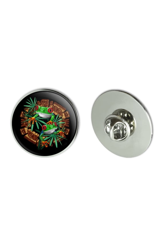 Tree Frog Aztec Temple Metal 1.1" Tie Tack Hat Lapel Pin Pinback