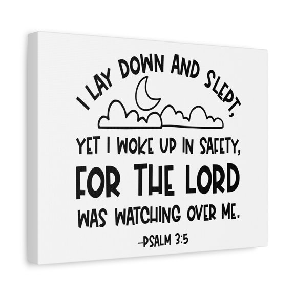 Scripture Walls Psalm 3:5 For The Lord Bible Verse Canvas Christian Wall Art Ready to Hang Unframed