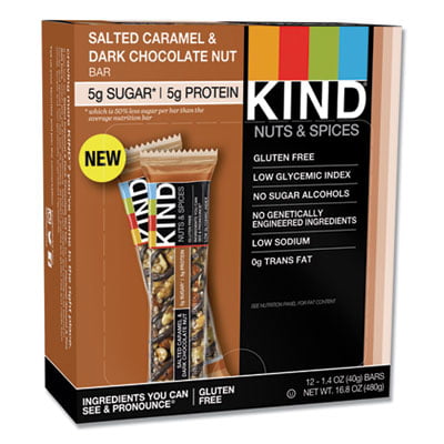 1Pc KIND Nuts and Spices Bar Salted Caramel and Dark Chocolate Nut 1.4 oz 12/Pack (26961)G7