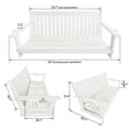 thumbnail image 4 of HDPE 3-Seater Porch Swing, 5-ft Bench Swing with Foldable Cup Holders,18/8 Stainless Steel Hardware, High Backrest and Deep Contoured Seat (White, 5-feet), 4 of 6