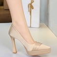 thumbnail image 3 of High Heels for Women Stiletto Pointed Toe Pumps 11.5 CM Satin Wedding Evening Party, 3 of 6